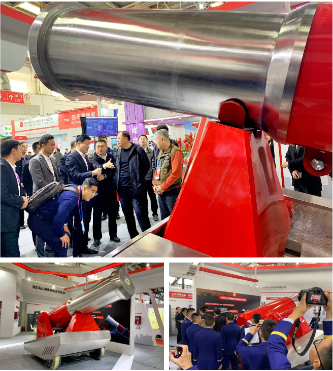 <a href=http://www.lidafw.com target=_blank class=infotextkey>利達(dá)</a>LD8000系列森林滅火電磁炮驚艷亮相2019北京國際消防展-黑科技震撼全場(chǎng)